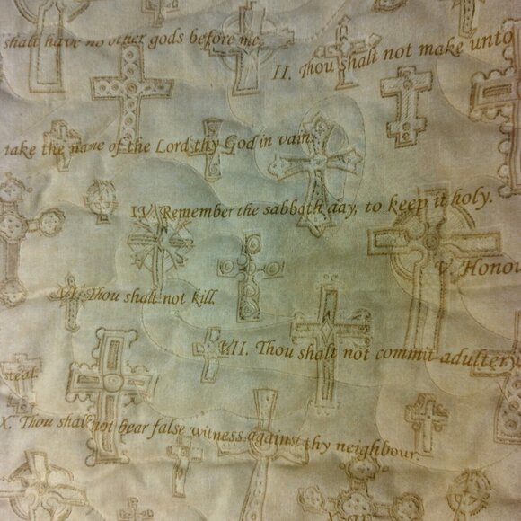 Christian Handmade Baby Quilt Floral Holy Cross Jesus Religious Ten Commandments - Picture 5 of 14